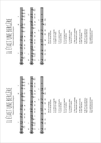 Il était une bergère Partition gratuite